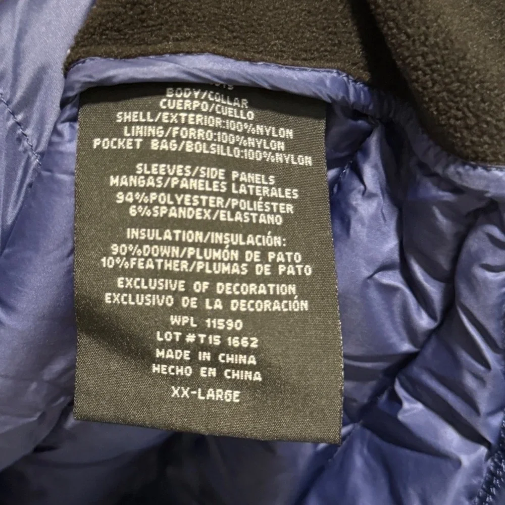 Weatherproof 32 Degrees Women XXL Blue Black Hybrid Down Puffer Fleece Jacket - Picture 3 of 5